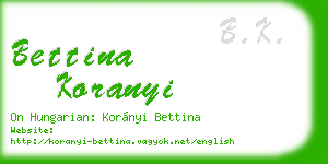 bettina koranyi business card